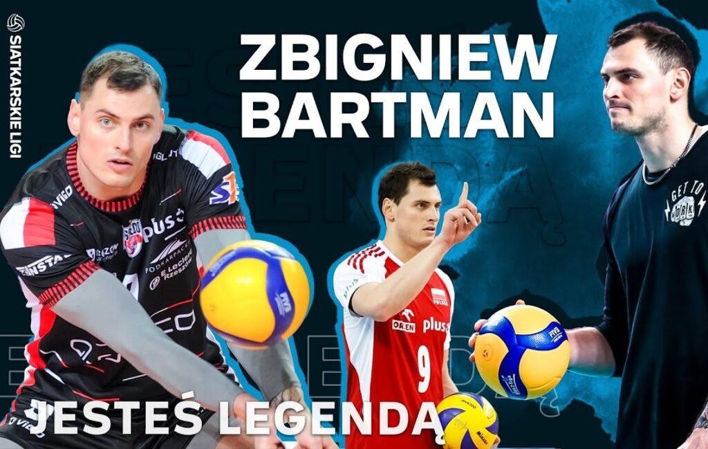 Zbigniew Bartman w akcji na boisku siatkarskim, w geście triumfu po zwycięstwie, w tle rozmazana publiczność.